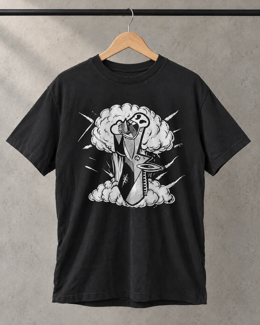 Camiseta negra, referencia 3, frente: Burro grande